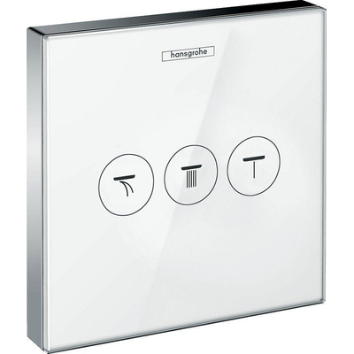 Hansgrohe ShowerSelect Glass afbouwdeel voor inbouw stopkraan voor 3 functies wit/chroom