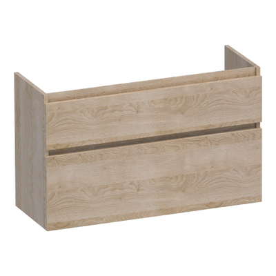 BRAUER Delight wastafelonderkast ondiep - 100x39x60cm - 2 softclose lades - greeploos - 1 sifon uitsparing - Sunlit