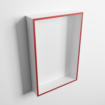 Mondiaz Easy nis 29.5x44.5x8cm voor Inbouw/opbouw 1 open vak Solid surface Talc/Fire