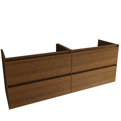 Saniclass Holz Atelier Badkameronderkast - 160x45x60cm - 4 lades - Walnut pure