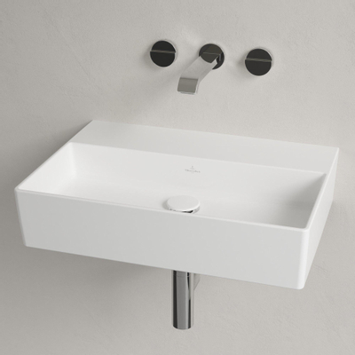 Villeroy & Boch memento 2.0 wastafel - voor handdoekhouders - 60x42cm - zonder overloop - zonder kraangat - White Alpine (glans wit)