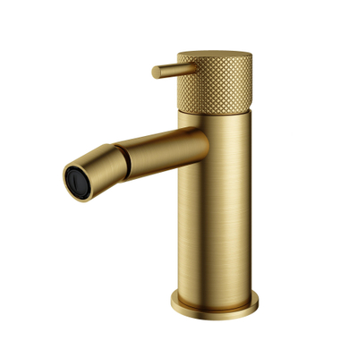 Hotbath Cobber X Bidetmengkraan - zonder waste - PVD - geborsteld messing (goud)