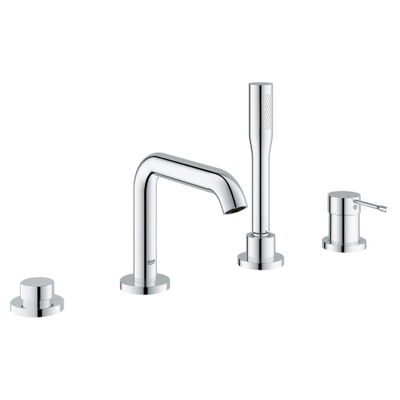 Grohe Essence New Afbouwdeel - voor 4-gats badrandkraan - met omstel - inclusief baduitloop - handdouche - doucheslang 200cm - chroom