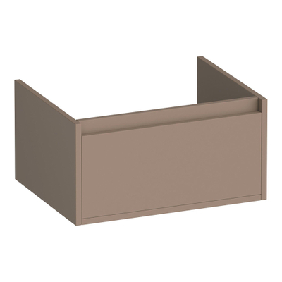 BRAUER Hope wastafelonderkast - 59x30x45.5cm - 1 softclose lade greeploos - 1 sifon uitsparing - mat mokka