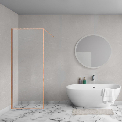 Saniclass Colorem Douche à l'italienne 100x200cm verre 8mm Nano avec cadre Cuivre brossé