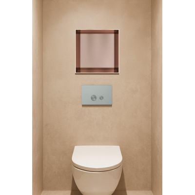 Hotbath &MORE Inbouwbox of inbouwnis - 30x30x10 - frameless - Geborsteld koper PVD