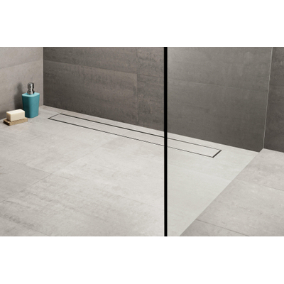 Drain de carrelage easydrain avec sortie latérale 9.8x120cm 50mm acier inoxydable