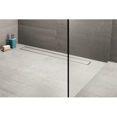 Easy Drain Caniveau pour carrelage avec sortie latérale 50mm 9,8x170cm avec garde d'eau 30/35/50cm
