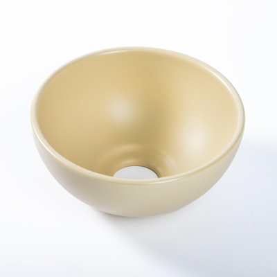 QeramiQ Dely Waskom - 19.5x19.5x9cm - keramiek - rond- beige