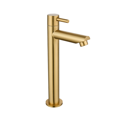 Fortifura Calvi Robinet de lavabo - 23cm - rehaussé - montage sur plan - brossé laiton