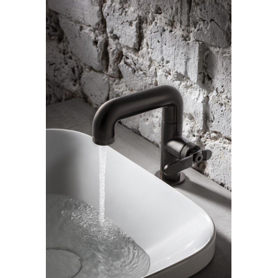 Crosswater Union Wastafelkraan - opbouw - enkel - brushed black - chrome (gunmetal)