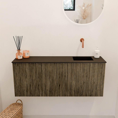 Mondiaz JOYA 100cm toiletmeubel - kleur Dusk - Wastafel FAYE positie Rechts Zonder kraangat kleur Urban.