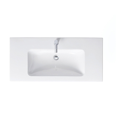 Duravit ME by Starck Lavabo pour meuble 103x49cm avec trop plein et trou pour robinetterie avec Wondergliss blanc