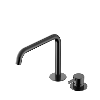 Hotbath Ace Mitigeur de lavabo - posé - bec orientable - 2 trous - PVD - noir poli