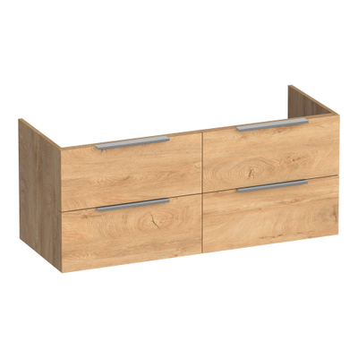 BRAUER Elevate meuble sous lavabo 120 excl. poignées à poser 4 tiroirs softclose et 2 découpes pour siphon - Forest Tan