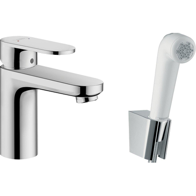 Hansgrohe Vernis Blend 1 greeps wastafelkraan - 100 met handdouche en doucheslang - 160cm - hoogglans chroom
