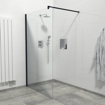 Marenza Bellini Douche à l'italienne - 120x200cm - verre clair - noir mat