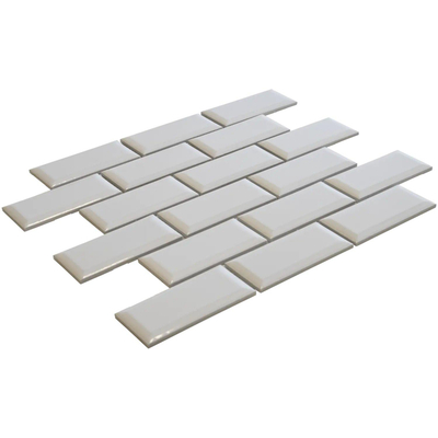 La Mosaic Factory Paris carreau mosaïque - 28,8x29,4cm - carrelage mural - Rectangulaire - Porcelaine Blanc Brillant