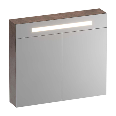 BRAUER Promise Deluxe spiegelkast – 80x70x15 cm – directe LED – 2 deuren, dubbelzijdige spiegeldeuren – Erosion