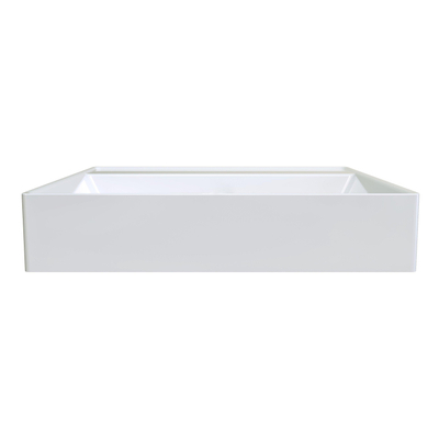 Arcqua Edge Opbouw Wastafel - 60x47x12cm - zonder kraangat - cast marble - glans wit