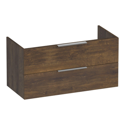 BRAUER Elevate wastafelonderkast 100 excl. opleggrepen 2 softclose lades en 1 sifon uitsparing - Grove