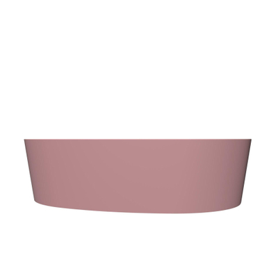 Arcqua Rocker waskom - 50x37x13cm - opbouw - rechts - organisch - cast marble roze mat