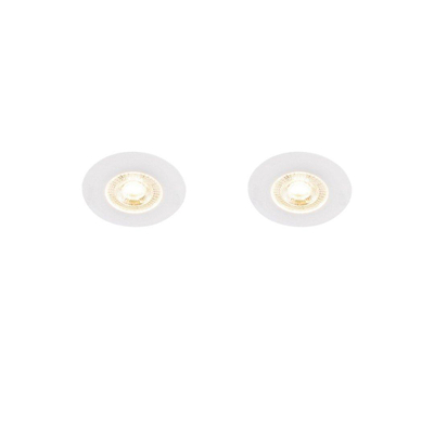 QAZQA Ulo Spot encastrable - lot de 2 - 8.2x8.2cm - LED inclus - à 3 intensités réglables - IP65 - Rond - Blanc