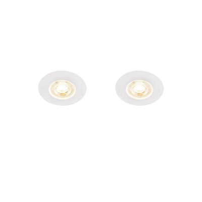 QAZQA Ulo Spot encastré - set de 2 - 8,2x8,2cm - LED incluse - 3 niveaux de gradation - IP44 - rond - blanc mat