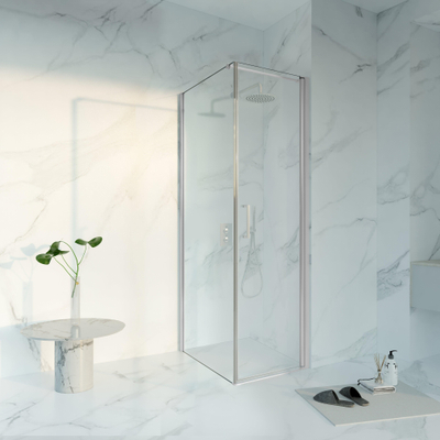 Fortifura Galeria Douchecabine - 60x80x200 - Profiel veiligheidsglas - antikalk - hoogglans chroom
