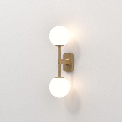 Astro Tacoma Twin Applique / Plafonnier - 230V - IP44 - bulbeux - verre blanc - laiton (or)