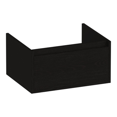 BRAUER Hope meuble sous-lavabo - 59x30x45.5cm - 1 tiroir softclose sans poignée - 1 découpe pour siphon - Timber Black