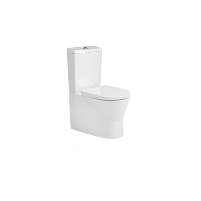 QeramiQ Urby staand toilet - 60.2x35.9x83.7cm - spoelrandloos - zitting - reservoir - zijaansluiting - wit
