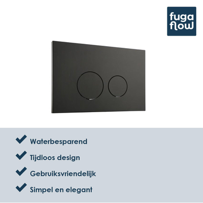 FugaFlow Elvas Bedieningsplaat - dualflush - frontbediening - voor Geberit UP320/UP720 inbouwreservoir - rond - mat zwart