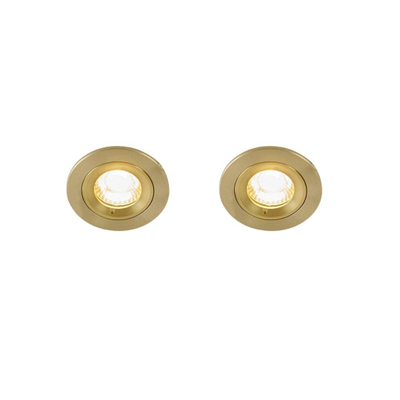 QAZQA Xena spot encastré - set de 2 - 8x8cm - IP44 - rond - or