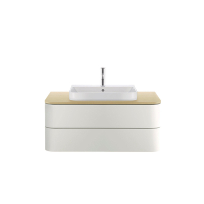 Duravit happyd 2 plus lavabo à poser avec trou de robinetterie avec trop-plein 60x46cm avec robinet poussoir en céramique blanc
