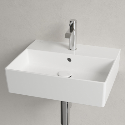 Villeroy & Boch memento 2.0 wastafel - 50x42cm - met overloop - 1 kraangat - White Alpine (glans wit)