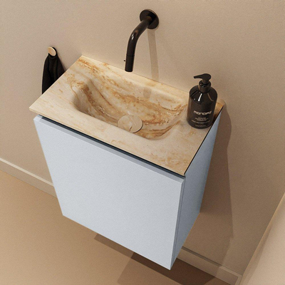MONDIAZ TURE-DLUX Meuble WC 40cm Clay. Lavabo EDEN Frappe position milieu. Sans trou de robinet.