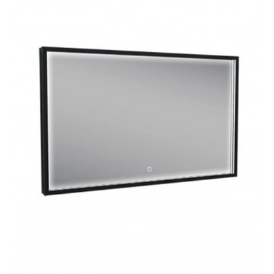 Wiesbaden Avi Spiegel rechthoek - met LED dimbaar en spiegelverwarming - 100x60cm - mat zwart