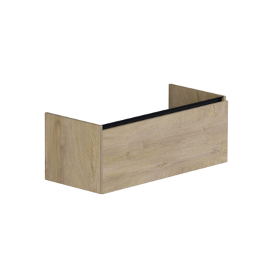 Thebalux beat 45 Meuble sous vasque tiroir posé liste de poignée noire mate sable 1x