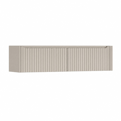 H&R Badmeubelen Juice Wastafelonderkast - 180x45x40cm - rechterhoek afgerond - 3D-front - 2 lades - geïntegreerde greep - beige mat