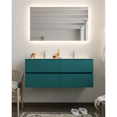 Mondiaz VICA Ensemble de meuble de salle de bain - 120cm - meuble sous-vasque smag - 4 tiroirs - lavabo moon double - 2 trous de robinet - version XL 60cm de haut