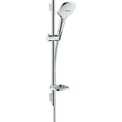Hansgrohe Raindance Select E Doucheset - 120 - 3jet - met Unica - glijstang 65 cm en zeepschaal wit/chroom - wit chroom