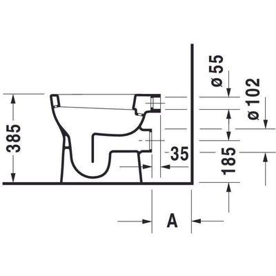Duravit D-code Closetpot - vlakspoel - met PK - 35x48cm - inclusief bevestiging - wit