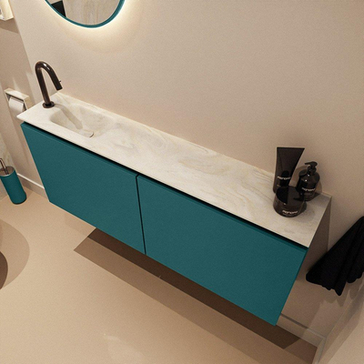 MONDIAZ TURE-DLUX 120cm toiletmeubel Smag. EDEN wastafel Ostra positie links. Met 1 kraangat.
