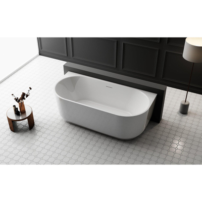 FugaFlow Eccelente Anta half vrijstaand bad - 170x80x58cm - met afvoer - acryl - glans wit