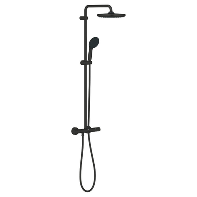 GROHE Vitalio Start 250 Regendoucheset - hoofddouche 25cm - ronde handdouche - 2 straalsoorten - met douchethermostaat - mat zwart