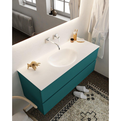 Mondiaz VICA ensemble de meuble de salle de bain - 120cm - meuble sous-vasque smag - 2 tiroirs - lavabo moon milieu - sans trou de robinet version XL 60cm haut