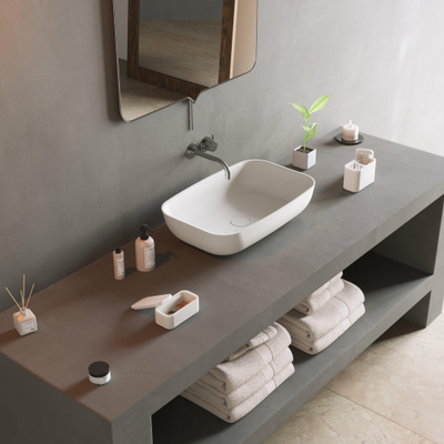 Ideavit Solidpool vasque à poser 55x35x13cm solid surface blanc