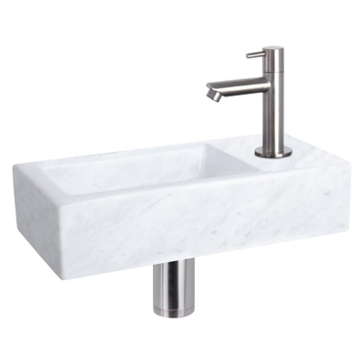 Differnz Helios pack lave-mains – 37,5 x 18,5 x 9,5 cm – perçage à droite – robinet droit chromé mat