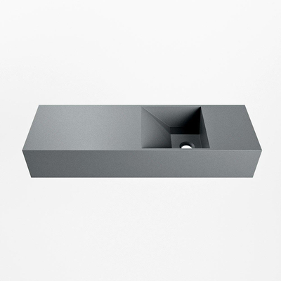 Mondiaz TYNE Fontein - 70x23x12cm - wasbak Rechts - zonder kraangaten - solid surface - Plata